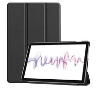 SATURCASE PU Leather Flip Foldable Folio Stand Protective Tablet Case Cover with Auto Sleep/Wake Function for Huawei MediaPad M6 10.8 (Black)