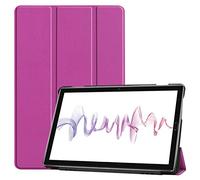 SATURCASE PU Leather Flip Foldable Folio Stand Protective Tablet Case Cover with Auto Sleep/Wake Function for Huawei MediaPad M6 10.8 (Purple)