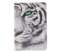 SATURCASE PU Leather Flip Magnet Wallet Stand Card Slots Case Cover for Samsung Galaxy Tab S2 8.0 SM-T710 T715 Cool Tiger