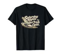 Saturday Nights Dirt Track Lights Checkered Flag T-Shirt