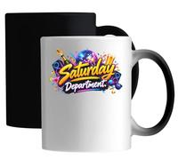 Saturday Party Celebration with Drinks and Music Ceramic Magic Mug White
