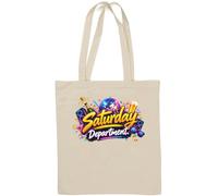 Saturday Party Celebration with Drinks and Music Natural Cotton Tote Bag White