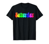 Saturday - Rainbow 80s Funny Vintage Days of the Week 1980s T-Shirt