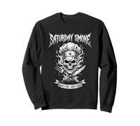 Saturday Smoke Live Fire BBQ Fury Skull Chef Cooking Sweatshirt