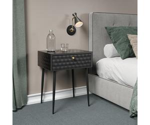 Saturn 1-Drawer Metal Bedside Cabinet, Eccentric Mid-Century Nightstand, Bedroom