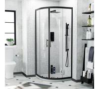 Saturn 800 x 800 Black Quadrant Corner Shower Enclosure