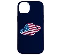 Saturn American Flag Patriotic Solar System Planet Astronomy Case for iPhone 14 Plus
