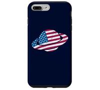 Saturn American Flag Patriotic Solar System Planet Astronomy Case for iPhone 7 Plus/8 Plus