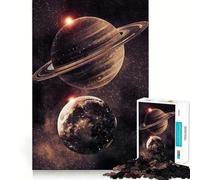 Saturn And Earth in Space 1000 Pieces Jigsaw Puzzles for Teenagers Improve Memory Mental Relax Sharp Edge Creative Gift (38x52cm)