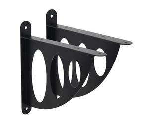 Saturn Black Contemporary Stylish Decorative Modern Metal Steel Shelf Brackets 200mm- 8 Pcs