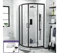 Saturn Black Framed Quadrant 1850 x 870 Corner Shower Enclosure & Tray