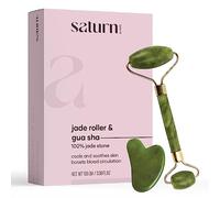 Saturn by GHC Facial Massager Jade Roller & Gua Sha Tool Natural Himalayan Stone for Face Neck Healing Skin Wrinkles & Serum Application