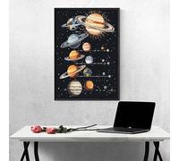 Saturn Diamond Art Planet 5d Diamond Painting Kits for Adults Full Drill Crystal Art Kits for Beginners, DIY Cross Stitch Embroidery Crafts Pictures for Home Wall Decor, Gifts 24×31 inch PJY9 R-7