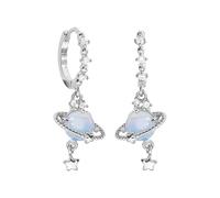 Saturn Earrings - Brass Drop Earrings For Women | Saturn Earrings,Saturrn Planet Dangle Earrings For Women, Space Planet Saturrn Dangle Earringgs, B, Se référer au descriptif, Refer to description, No