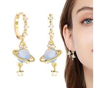 Saturn Earrings,Hoop Earrings for Women - Space Galaxy Planet Saturn Large Dangle Acrylic Drop Statement Earring Jewelry for Woman Girls