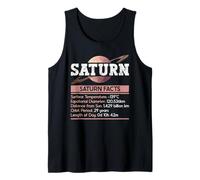 Saturn Facts - Space Saturn Planet Tank Top