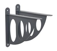 Saturn Grey Contemporary Stylish Decorative Modern Metal Steel Shelf Brackets 200mm- 12 Pcs