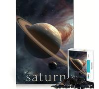 Saturn in Galaxy Space 1000 Piece Jigsaw Puzzles for Adults Smart Reason Toy Quiet Fun Smooth Edge Festival Gift (38x26cm)