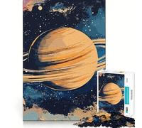 Saturn in Space Jigsaw Puzzle 1000 Piece for Teenagers Logic Train Toy Light Relax Smooth Cut Wall Art Decor (38x52cm)