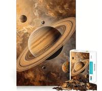 Saturn in The Cosmic Drift 1000 Piece Jigsaw Puzzles for Adults Jigsaw Think Toy Home Enjoy Fine Cut Santa Wish Gift (38x26cm)