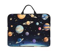 Saturn Jupiter Earth 14-Inch Laptop Bag With Shockproof Lining And Portable Design, Suitable For Business And Daily Use., Black, One Size