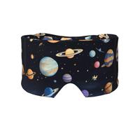 Saturn Jupiter Earth Adjustable Sleep Eye mask and Earmuffs, Unisex Side Sleeping Headband (26.8 * 4.3 inches), Indoor and Outdoor Travel Yoga Comfort Cover,
