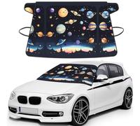 Saturn Jupiter Earth Print Universal Car Windshield Snow Cover, Front Window Protection Cover for SUVs, Trucks & Autos