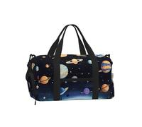 Saturn Jupiter Earth Sports Duffel Bag with Shoe Compartment-Lightweight Gym Weekender for Men Women, Waterproof Travel Tote with Wet Pocket