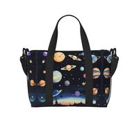 Saturn Jupiter Earth Travel Duffle Bag-Lightweight Carry On Weekender for Men Women, Waterproof Overnight Bag for Gym Weekend Trips