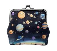 Saturn Jupiter Earth Women’s Small Coin Purse,Rectangle Kiss Lock Coin Pouch, Pocket-Sized, Mini Coin Purse for Women