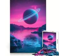 Saturn-like Planet in Pink Sky 1000 Pieces Jigsaw Puzzles for Teenagers Logic Sense Toy Simple Fun Smooth Edge Stylish Gift (38x26cm)