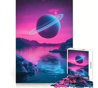 Saturn-like Planet in Pink Sky Jigsaw Puzzles 1000 Pieces for Adults Logic Sense Toy Leisure Time Smooth Edge Seasonal Gift (50x75cm)