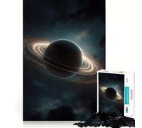 Saturn-like Planet with Glowing Rings Space Lover 1000 Piece Jigsaw Puzzle for Adults Smart Reason Toy Home Enjoy Sharp Edge Santa Wish Item (38x52cm)