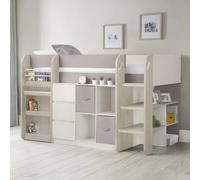 Saturn Midsleeper Bed - White and Taupe