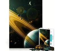 Saturn Planet in Space 1000 Piece Jigsaw Puzzles for Teenagers Mind Challenge Toy Quiet Hobby Precise Cut Seasonal Gift (38x52cm)