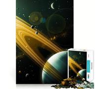 Saturn Planet in Space Jigsaw Puzzles 1000 Piece for Adults Think Smart Toy Together Fun Accurate Cut Art Display (50x75cm)