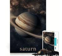 Saturn Planet Jigsaw Puzzles 1000 Pieces for Adults Brain Skill Stress Release Exact Edge Wall Art Decor (38x52cm)