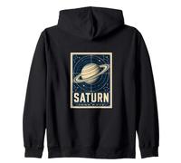 Saturn Planet Rings Space Observer Sky Map Zip Hoodie