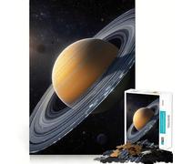 Saturn Planet with Rings in Space Jigsaw Puzzle 1000 Piece for Teenagers Brain Workout Toy Serene Time Art Assembly Seasonal Gift (50x75cm)