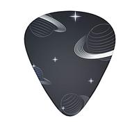 Saturn Planets In Outer Space Thin Medium And Heavy Gauge Guitar Picks For Bass Electric Acoustic Guitars (12 Count)