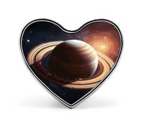Saturn Ring Planet Heart Badge-Aluminum Alloy,Lapel Pin for Valentine's Day Gift,Brooches for Jackets,backpacks,and Other Clothing