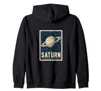 Saturn Ringed Planet Space Astronomy Poster Zip Hoodie