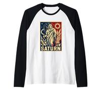 Saturn Roman God Agriculture Astrology Icon Raglan Baseball Tee