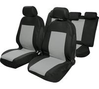 Saturn Universal Car Seat Covers Full Set Airbag Headrest Polyester Comfort Protection Black Grey