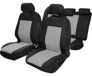 Saturn Universal Car Seat Covers Full Set Airbag Headrest Polyester Comfort Protection Black Grey