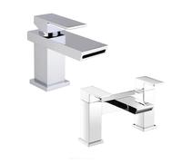 SATURN WATERFALL TAP SET - BASIN MONO & BATH FILLER MIXER