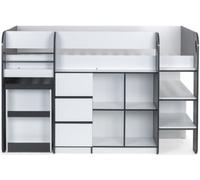 Saturn White and Grey Midsleeper Bed