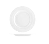 Saturnia 6 Flat Plates Ischia In White Porcelain 11 In.