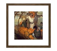Saturnino Herran The Offering Painting 8X8 Inch Square Wooden Framed Wall Art Print Picture with Mount Artery8 Brown One Size