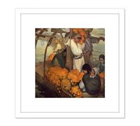 Saturnino Herran The Offering Painting 8X8 Inch Square Wooden Framed Wall Art Print Picture with Mount Artery8 White One Size